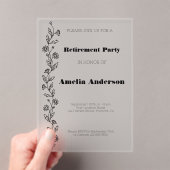 Invitations En Acrylique Marche de retraite moderne classe noir (In situ (ordinateur de poche))