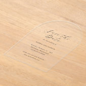 Invitations En Acrylique Marcia Classic Mariage élégant Enregistrer la date (Poser)