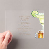 Invitations En Acrylique Margarita Beer Engagement Party (In situ (ordinateur de poche))