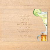 Invitations En Acrylique Margarita Beer Engagement Party (Recto)
