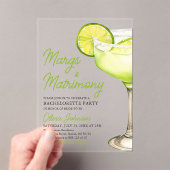 Invitations En Acrylique Margarita Margs & Mariage Cocktail Bachelorette (In situ (ordinateur de poche))
