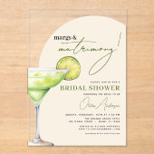 Invitations En Acrylique Marges et mariage Fête des mariées moderne (Recto)