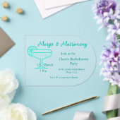 Invitations En Acrylique Marges turquoise & Mariage Tequila célibataire en  (Insitu (Mariage))