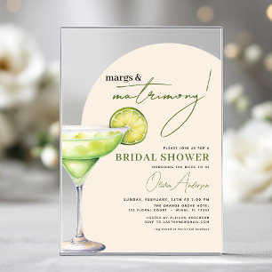Invitations En Acrylique Margs et Matrimony Mariage Moderne Shower