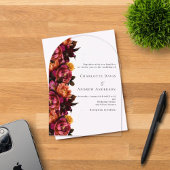 Invitations En Acrylique Mariage à arc fleuri de pêche rose bordeaux