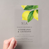 Invitations En Acrylique Mariage à la branche de citron Monogramme (In situ (ordinateur de poche))