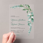 Invitations En Acrylique Mariage à la branche d'eucalyptus (In situ (ordinateur de poche))