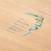 Invitations En Acrylique Mariage à la branche d'eucalyptus (Poser)
