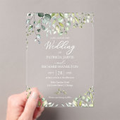 Invitations En Acrylique Mariage à la verdure Eucalyptus (In situ (ordinateur de poche))