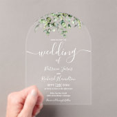 Invitations En Acrylique Mariage à la verdure Eucalyptus (In situ (ordinateur de poche))