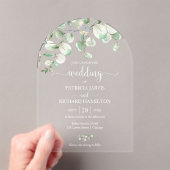 Invitations En Acrylique Mariage à la verdure Eucalyptus (In situ (ordinateur de poche))