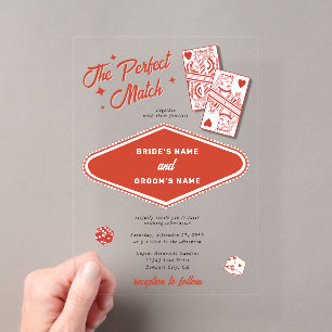 Invitations En Acrylique Mariage à Las Vegas Destination Parfaite Correspon