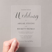 Invitations En Acrylique Mariage à l'Écriture Classique Simple (In situ (ordinateur de poche))