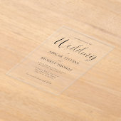 Invitations En Acrylique Mariage à l'Écriture Classique Simple (Poser)