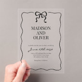 Invitations En Acrylique Mariage à l'élégance noire avec nœud papillon fant (In situ (ordinateur de poche))