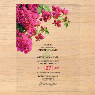Invitations En Acrylique Mariage à l'île grecque méditerranéenne de Bougain