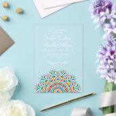 Invitations En Acrylique Mariage Abstrait rétro espagnol Mandala (Insitu (Mariage))