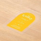 Invitations En Acrylique Mariage Acrylique Arc Blanc Jaune Invite Moderne (Poser)