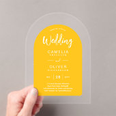 Invitations En Acrylique Mariage Acrylique Arc Blanc Jaune Invite Moderne (In situ (ordinateur de poche))