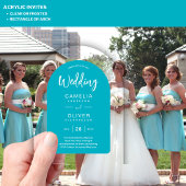 Invitations En Acrylique Mariage Acrylique Arc Bleu Turquoise Invite Modern