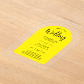 Invitations En Acrylique Mariage Acrylique Arc Jaune Noir Invite Moderne (Poser)