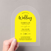 Invitations En Acrylique Mariage Acrylique Arc Jaune Noir Invite Moderne (In situ (ordinateur de poche))
