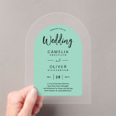 Invitations En Acrylique Mariage Acrylique Arc Vert Mint Invite Moderne (In situ (ordinateur de poche))