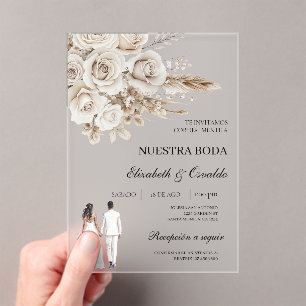 Invitations En Acrylique mariage acrylique avec mariée et marié