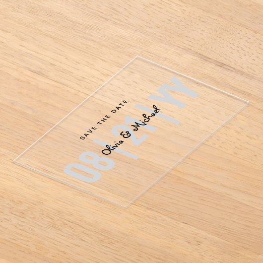 Invitations En Acrylique MARIAGE acrylique BUDGET Enregistrer Date Minimali (Poser)