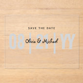 Invitations En Acrylique MARIAGE acrylique BUDGET Enregistrer Date Minimali (Recto)