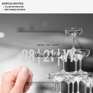Invitations En Acrylique MARIAGE acrylique BUDGET Enregistrer Date Minimali