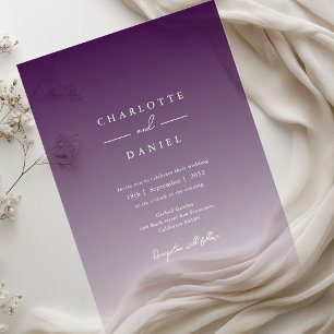 Invitations En Acrylique Mariage acrylique élégant Berry Violet dégradé