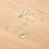Invitations En Acrylique Mariage acrylique élégant de fleur de Boho (Poser)