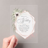 Invitations En Acrylique Mariage acrylique en cuivre géométrique rustique (In situ (ordinateur de poche))