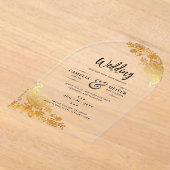 Invitations En Acrylique Mariage ACRYLIQUE Invite Elegant Or Dentelle (Poser)