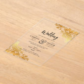 Invitations En Acrylique Mariage ACRYLIQUE Invite Elegant Or Dentelle (Poser)