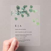 Invitations En Acrylique Mariage acrylique invite Eucalyptus (In situ (ordinateur de poche))