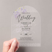 Invitations En Acrylique Mariage ACRYLIQUE Invite Fleurs de Wisteria Clair (In situ (ordinateur de poche))