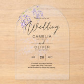 Invitations En Acrylique Mariage ACRYLIQUE Invite Fleurs de Wisteria Clair (Recto)