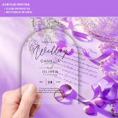 Invitations En Acrylique Mariage ACRYLIQUE Invite Fleurs de Wisteria Clair