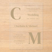Invitations En Acrylique Mariage ACRYLIQUE Invite GOLD TEXT Minimal Bold (Recto)