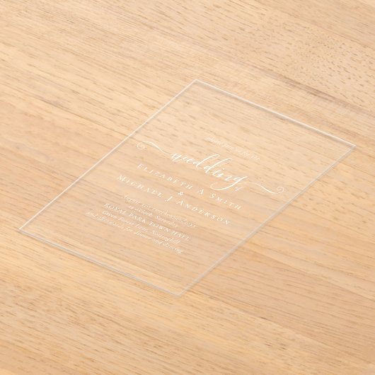Invitations En Acrylique Mariage ACRYLIQUE Invite LE TEXTE BLANC Initiales  (Poser)