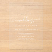Invitations En Acrylique Mariage ACRYLIQUE Invite LE TEXTE BLANC Initiales  (Recto)