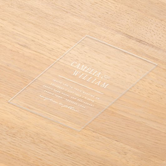 Invitations En Acrylique Mariage ACRYLIQUE Invite LE TEXTE BLANC Initiales  (Poser)