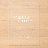 Invitations En Acrylique Mariage ACRYLIQUE Invite LE TEXTE BLANC Initiales  (Recto)