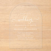 Invitations En Acrylique Mariage ACRYLIQUE Invite LE TEXTE BLANC Initiales  (Recto)