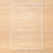 Invitations En Acrylique Mariage ACRYLIQUE Invite LE TEXTE BLANC Initiales  (Recto)