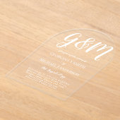 Invitations En Acrylique Mariage ACRYLIQUE Invite LE TEXTE BLANC Initiales  (Poser)