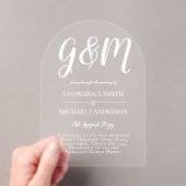 Invitations En Acrylique Mariage ACRYLIQUE Invite LE TEXTE BLANC Initiales  (In situ (ordinateur de poche))