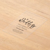 Invitations En Acrylique Mariage ACRYLIQUE Invite LE TEXTE NOIR Initiales e (Poser)